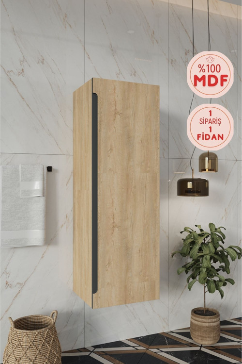 Zakkum 120 Cm %100 Mdf Banyo Boy Dolabı