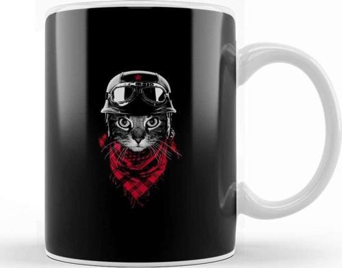 Pilot Kedi Pilot Cat Tasarım Kupa Bardak Porselen