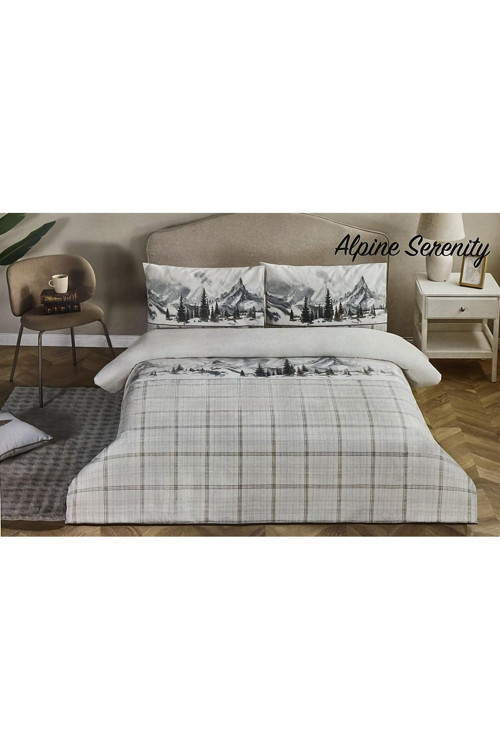 Alpine Serenity Mavi Çift Kişilik Nevresim Takımı