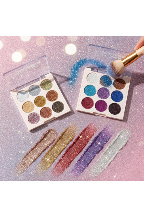 9 Renk Glitter Diamond Far Paleti - 2'li Set