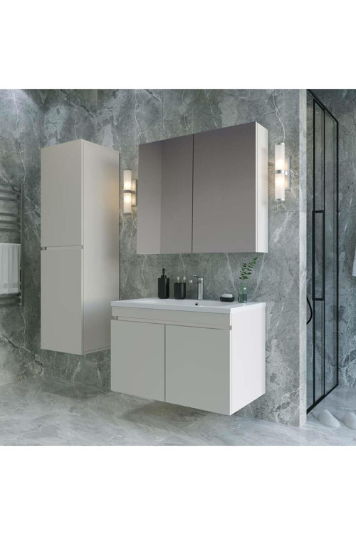 Tokyo 65 Cm Mdf Banyo Dolabı Seti + Boy Dolabı