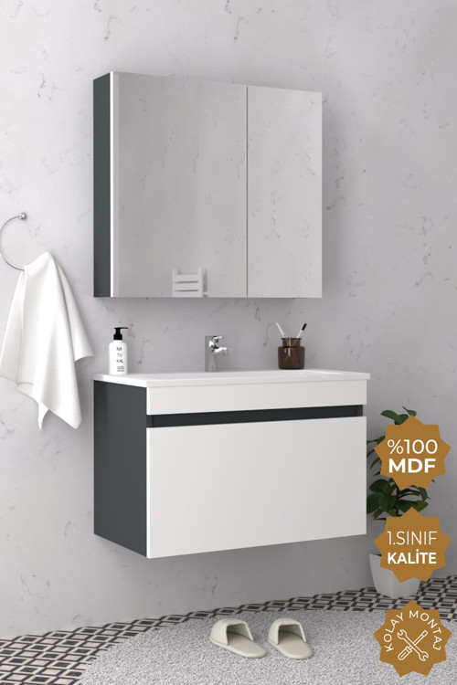 Mersin 65 Cm Mdf Banyo Dolabı Seti