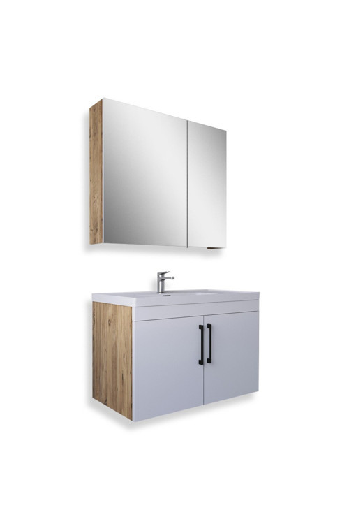 Yalova 80 Cm Mdf Banyo Dolabı Seti