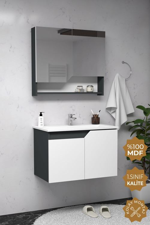Napoli 80 Cm Mdf Banyo Dolabı Seti