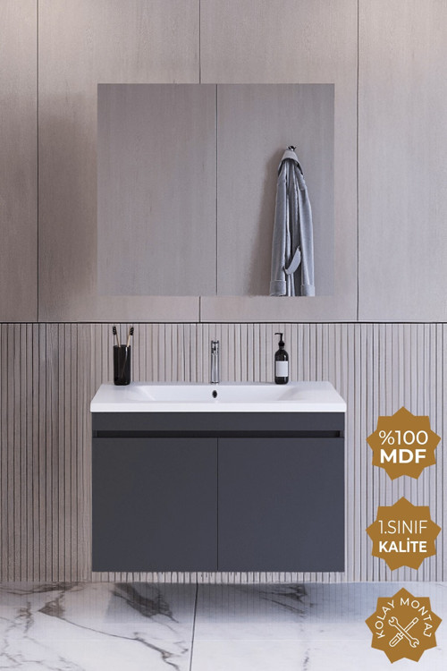 Tokyo 65 Cm Mdf Banyo Dolabı Seti