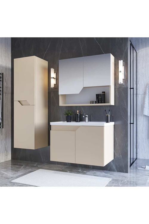 Napoli 65 Cm Mdf Banyo Dolabı Seti + Boy Dolabı