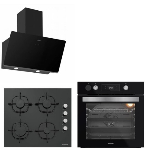 Buhar Destekli + Airfryer 3457 Soho - Cs5335 - BO65P4B01 Siyah Cam Ankstre Set