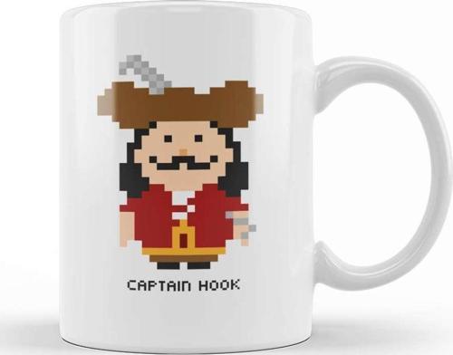 Captain Hook Pixel Character Kupa Bardak Porselen