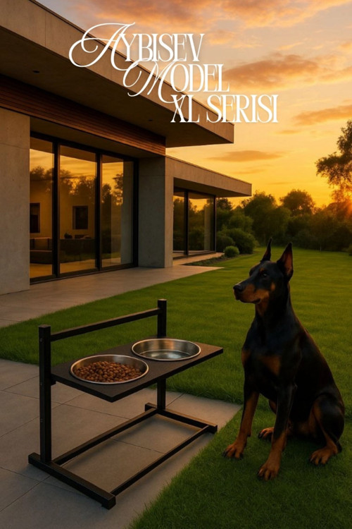 OK-AY Store Aybisev XL Ayarlanabilir Köpek Mama Su Kabı Standı Büyük Irk Metal Stand Si