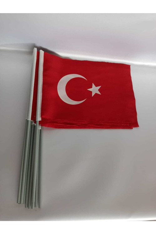 Türk Bayrağı 30X45 Kumaş Sopalı 20 Adet