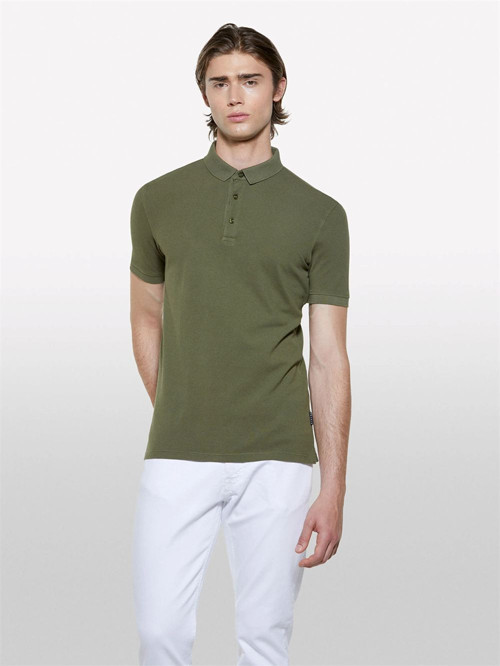 %100 Pamuk Regular Fit Polo T-Shirt Erkek Yeşil Polo - 325P3089S300T