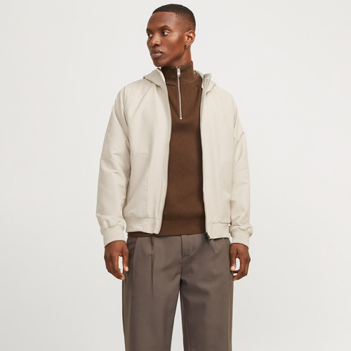 Perfect Bomber Erkek Bej Kapüşonlu Ceket