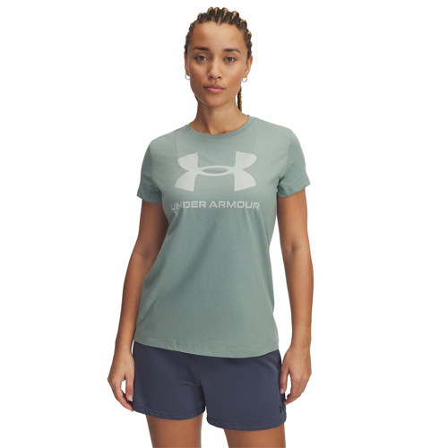 Sportstyle Logo Kadın Yeşil Yuvarlak Yaka Tişört