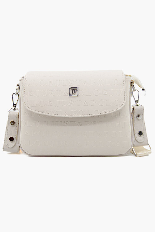 Krem Baskı Desenli Kolon Askılı 4 Bölmeli Kadın Omuz Çantası 25X15Cm Pbu2184