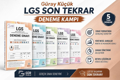 GÜR YAYINLARI LGS SON TEKRAR DENEME KAMPI 5 DENEME!!!