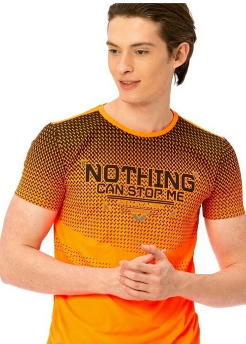Sloganlı baskılı bisiklet yaka tişört t-shirt