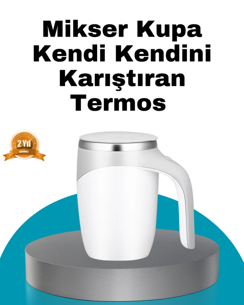 tekno Manyetik Otomatik Karıştırma Bardağı – Şarjlı, Paslanmaz ve Pratik 2026