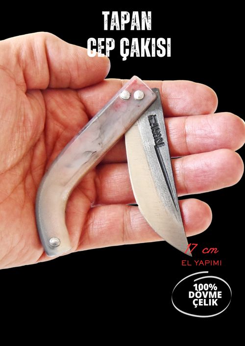 Tapan Cep Çakısı 17 cm Yay Çeliği Pro Ala Kırmızı