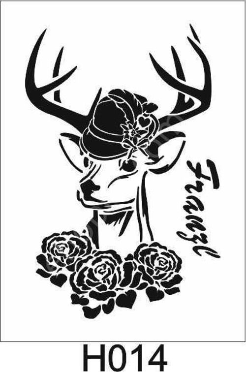Hayvan Temalı Desenler Stencil Şablon (21X30) H-014