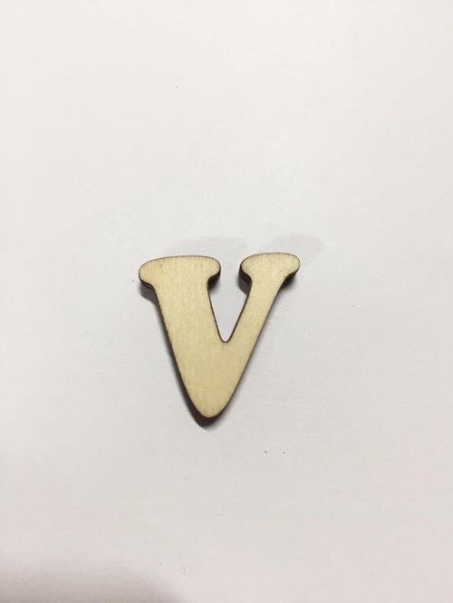2,5cm Ahşap Harf ve Rakamlar - V