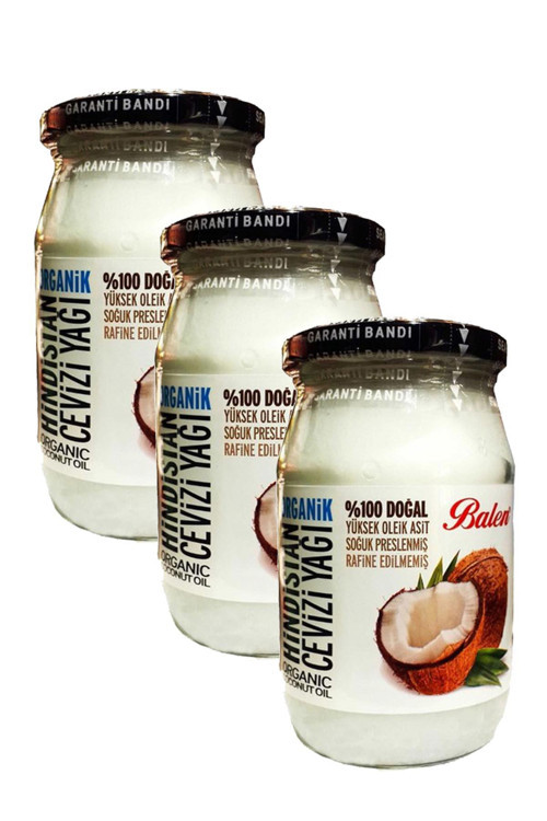 ORGANİK Hindistan Cevizi Yağı (SOĞUK PRES) 300 GR x 3 Adet
