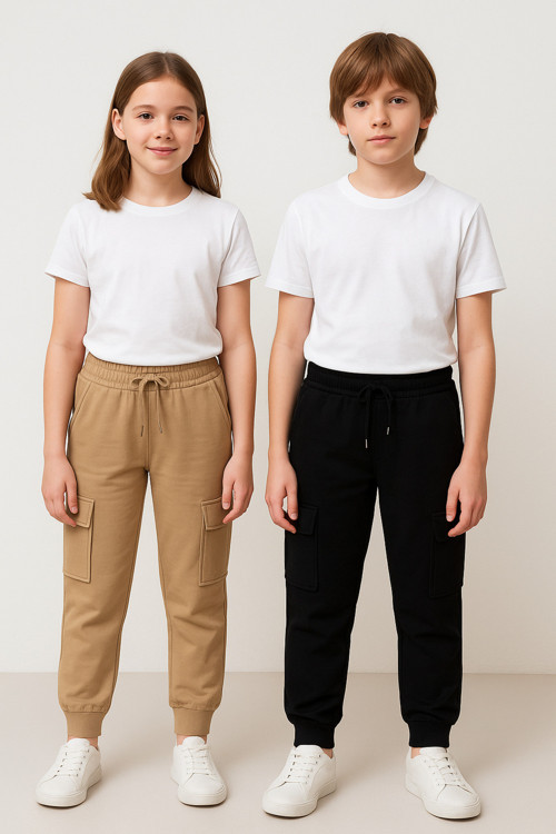 Unisex Çocuk Kompakt Komando Cepli 2'li Eşofman Altı