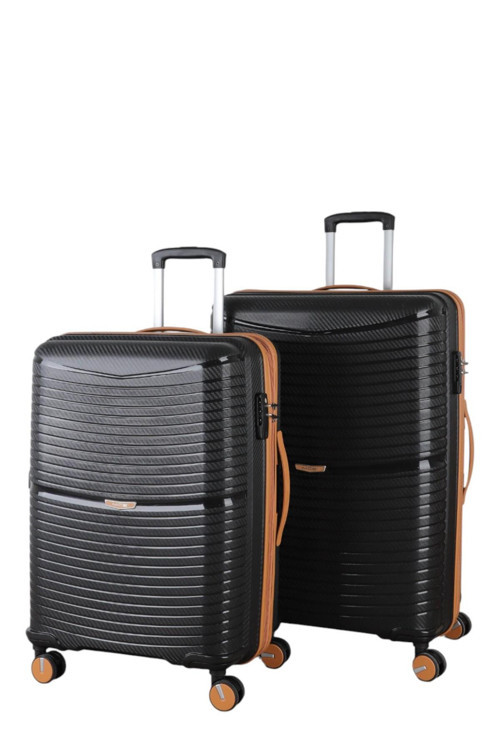 V379 Aura Y.Üretim Pp Valiz 65 Cm + 75 Cm Siyah Set