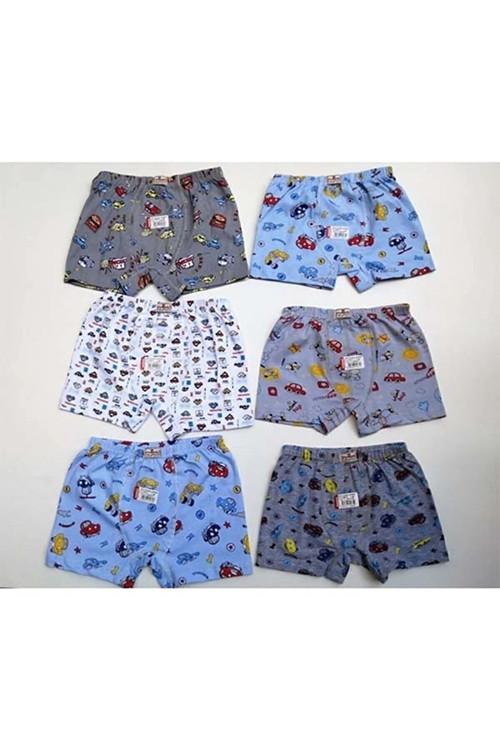 Erkek Çocuk Desenli Likralı Boxer