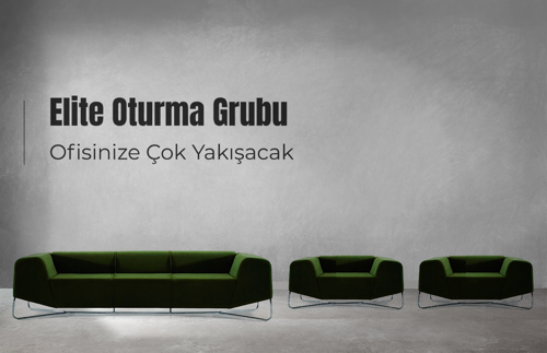 Elite Yeşil Kumaş Ofis Kanepesi