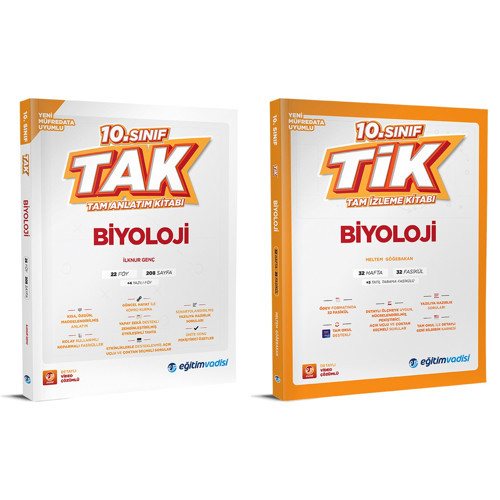Eğitim Vadisi 2025 10. Sınıf Biyoloji Tak Tam Anlatım + Tik Tam İzleme Seti 2 Kitap