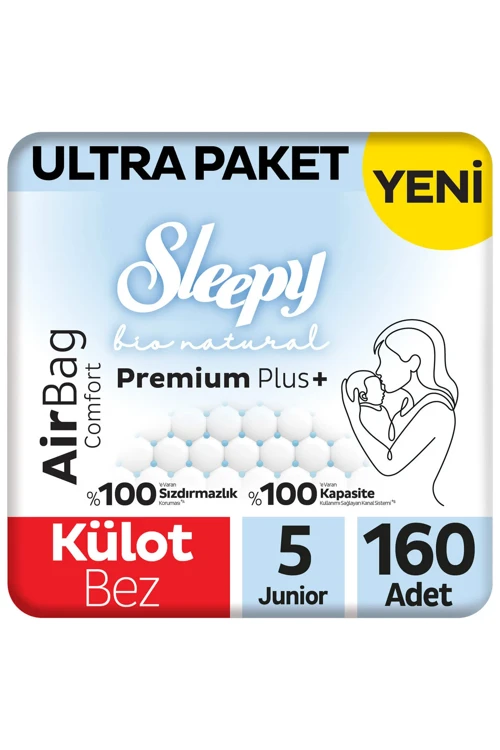 Bio Natural Premium Plus Airbag Comfort Ultra Paket Külot Bez 5 Numara Junior 160 Adet