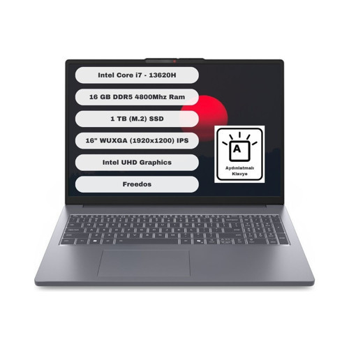 Ideapad Slim 3 16IRH10 Intel Core I7 13620H 16GB 1tb SSD Freedos 16" Fhd Taşınabilir Bilgisayar 83K2001VTR