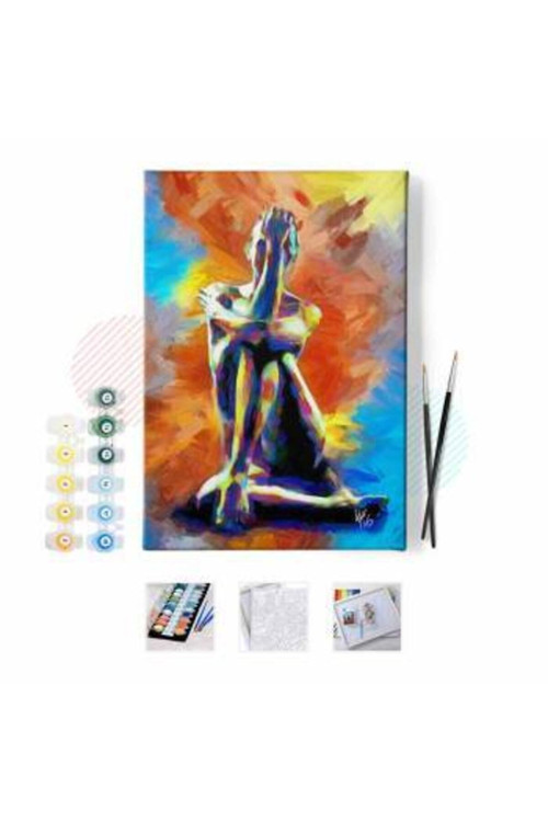 Sayılarla Boyama Seti Çerçeveli Kasnaklı Egzotik Kadın 40 x 50 Cm