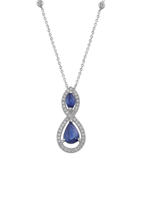 Pırlantalı Safir Kolye