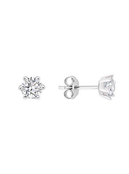 18 Ayar 0.14ct E-F vs Altı Tırnak Tektaş Küpe WPE3461