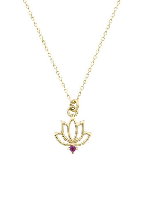 Yakut Lotus Çiçeği Kolye