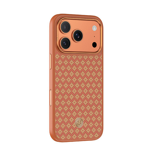 İphone 17 Pro Uyumlu Kılıf M-Safe Şarj Özellikli Armorpro Armorgrid Kevlar Kapak Açık Turuncu