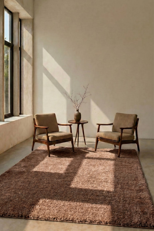 Mest Koyu Kahve Premium Kadfemsi Halı Oturma Odası-Salon-Mutfak-Kaymaz Taban -Yıkanabilir-Modern