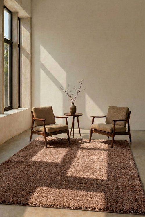 Mest Koyu Kahve Premium Kadfemsi Halı Oturma Odası-Salon-Mutfak-Kaymaz Taban -Yıkanabilir-Modern