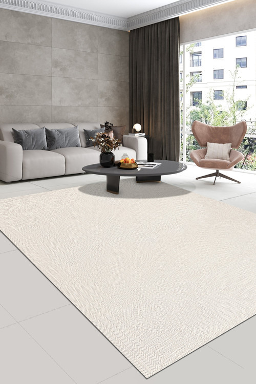 Valys Sisal Tarz -Krem-Dekoratif-Salon,Oturma Odası-Koridor-Halı–Robot Süpürge-Özel Ölçü-Modern