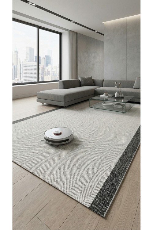 Lumira Sisal Tarz -Ekru/Gri-Dekoratif-Salon,Oturma Odası-Koridor-Halı–Robot Süpürge-Özel Ölçü-Modern