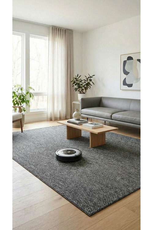 Lumira Sisal Tarz-Gri-Dekoratif-Salon,Oturma Odası-Koridor-Halı–Robot Süpürge-Özel Ölçü-Modern