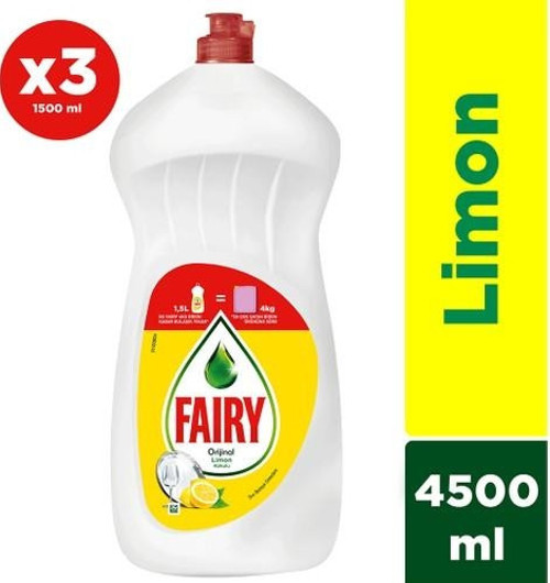 3x1500 ml Sıvı Bulaşık Deterjanı Limon
