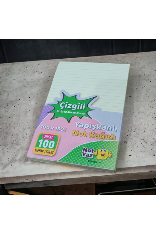 Çizgili Yapışkanlı Not Kağıdı 100 x 150 mm