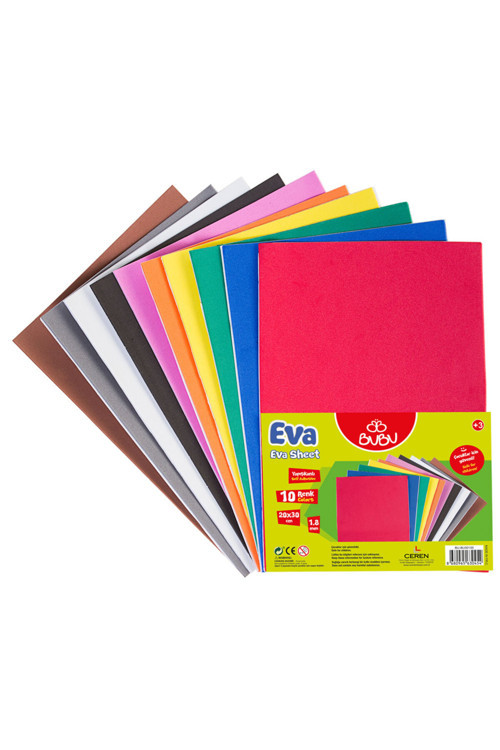 Yapışkanlı Eva / Klasik Yapışkanlı Eva / Simsiz Yapışkanlı Eva / 20x30 Yapışkanlı Eva / 10 Renk