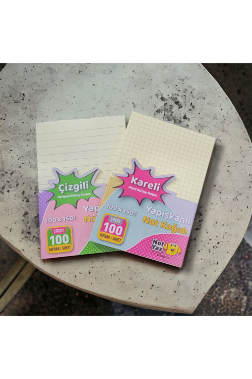Kareli&Çizgili Not Kağıdı 2li Set