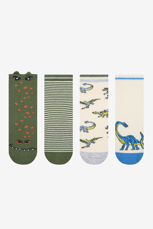 Erkek Çocuk Dinosaur Age 4lü Çok Renkli Soket Çorap