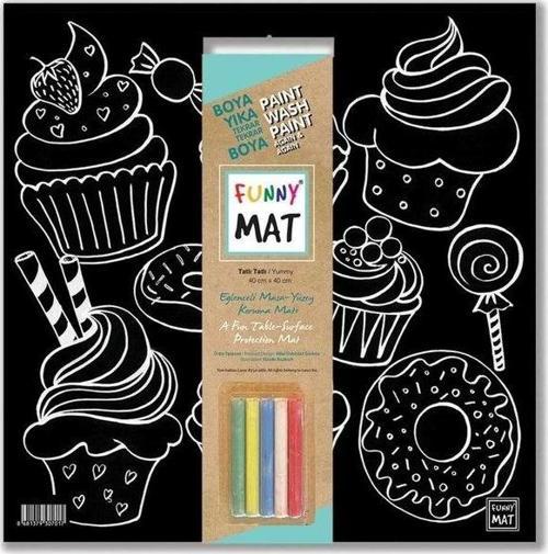 - Funny Mat  Black (Tebeşirli ) Tatlı Tatlı - 40x40