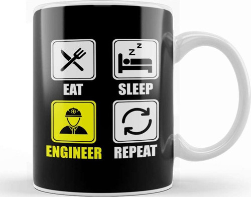 Cute Eat Sleep Engineer Repeat Engineering Funny Kupa Bardak Porselen