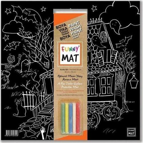 - Funny Mat  Black (Tebeşirli ) Korku Evi -  40x40